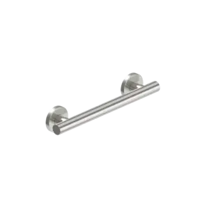 Stainless steel grab bar, horizontal mount, for home care mobility support.