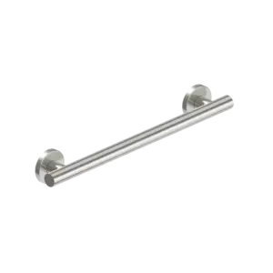 Stainless steel wall-mounted grab bar, modern design for home mobility support and safety.