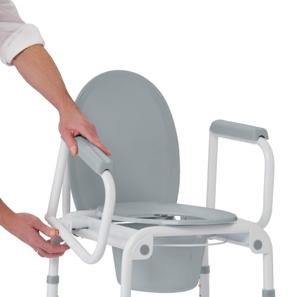 Medline, Drop-Arm Aluminum Commodes with Wheels, G1-506DWX1 - Image 5