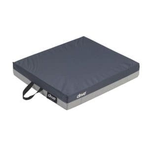 Drive dark gray seat cushion with handle; portable, supportive mobility aid for home care.