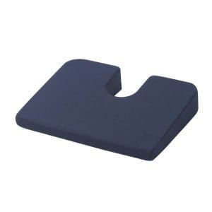 Drive Coccyx Cushion, navy foam, U-shaped cutout for tailbone relief and home care support. coccyx seat cushion pressure relief design