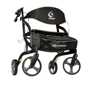 Drive Airgo eXcursion XWD lightweight rollator with four large wheels for mobility support.