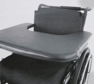 Nighthawk Wheelchair Tray: cushioned, removable tray table for home care meals or activities.