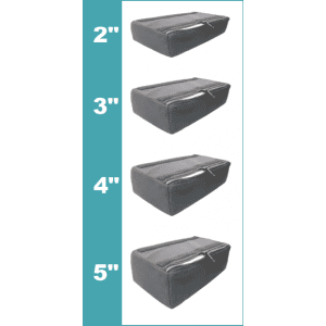 Nighthawk Amp Board Cushions, various heights, with zippers for adjustable home care mobility support.