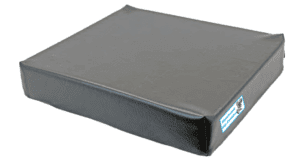 Nighthawk Hip Cushion: black foam seat with smooth cover, ergonomic support for mobility aid users.