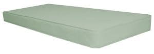 Medical foam mattress, light green, smooth edges; ideal for home care and mobility support.