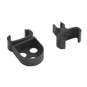 Drive Nitro Rollator Cane Holder 892 black plastic brackets, mobility aid attachment for home care.