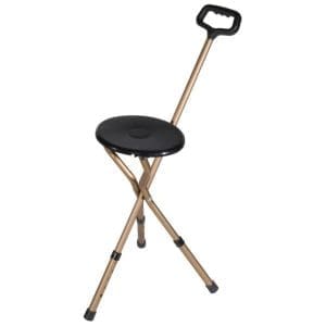 Drive Cane Folding Seat RTL10365-ADJ: portable walking cane, folding seat, mobility aid for home care.