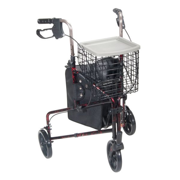 Drive, Deluxe 3 Wheel Aluminum Rollator, 10289BL & 10289RD