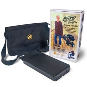 Golden Buzzaround Carry-On battery replacement for mobility scooter, portable mobility support.