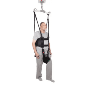Handicare Rehab Total Support System Sling with overhead hoist for home mobility assistance.