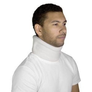 OTC Soft Foam Cervical Collar 1302 with plastic front for neck support, home medical care.