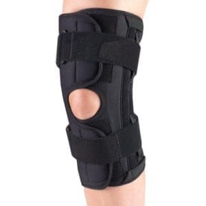OTC Orthotex Knee Stabilizer Wrap with spiral stays for knee support and mobility aid.