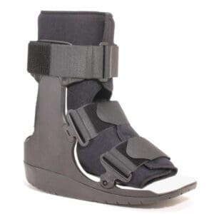 OTC Premium Short Walker Low Top—hard plastic frame, Velcro straps, for foot injury mobility support.