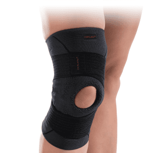 DonJoy StrapiLax Knee Support, open patella brace for mobility and joint stability.