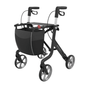 REHASENSE SPACE CF Carbon Ultralight Rollator, lightweight four-wheel walker for mobility support.