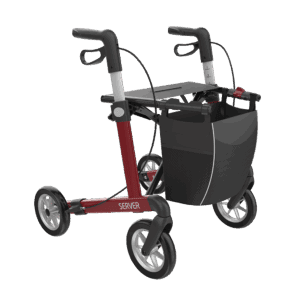 REHASENSE SERVER lightweight aluminium rollator walker with seat for mobility support and home care.