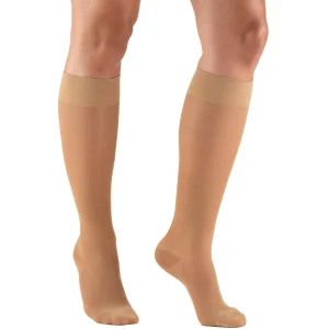 Truform 8-15 mmHg sheer knee high stockings for women, closed toe, support mobility and home care.