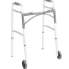 Drive, Deluxe Folding Walker, Two Button with 5" Wheels, 10211-4 & 10210-1