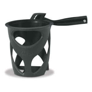 Drive Side-Fold Rollator Cup Holder, black metal, attaches for easy drink access, mobility aid.