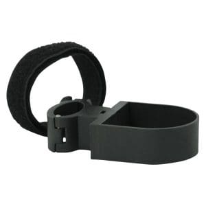 Drive Cane Holder for Side-Fold Rollator, secure Velcro strap, mobility aid accessory for home care.