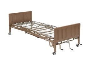 Drive Multi-Height Manual Hospital Bed Package: adjustable bed with mattress and rails for home care.