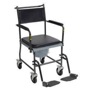 Drive, Upholstered Drop Arm Wheeled Commode, 11120SV-1F