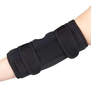 OTC Elbow Night Splint 2428: adjustable mesh brace for arm support and home medical care.