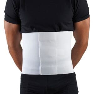 OTC 10" Elastic Abdominal Binder (2518) with Velcro, for core support and home care recovery.