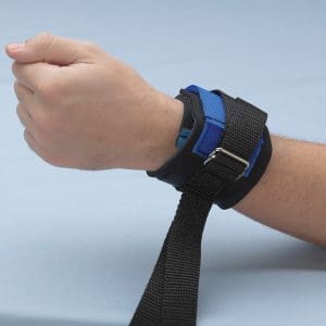 Posey Twice-as-Tough Wrist Cuffs, no lock, durable restraint for home care safety.