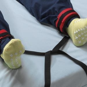 Posey Twice-as-Tough Ankle Cuffs with Quick-Release Straps for home care mobility restraint.