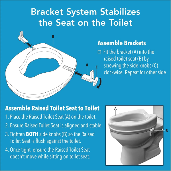 Carex, Safe-Lock 2-Inch Raised Toilet Seat, FGB81000 - Image 2