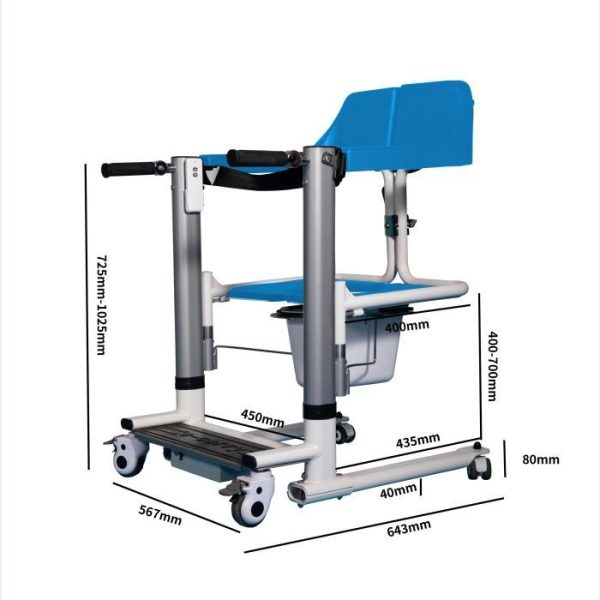 EZee Life, 4-In-1 Multifunctional Electric Lift, Transfer, Shower and Commode Chair, CH3076 - Image 9