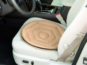 Stander Swivel Seat Cushion 3035 for cars, tan, aids mobility and smoother vehicle transfer.