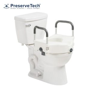 Drive, PreserveTech™ Secure Lock Raised Toilet Seat, RTL12C003-WH