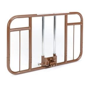 Invacare Clamp-On Half Rail 6630DS: hospital bed rail for home care, secure locking mechanism.