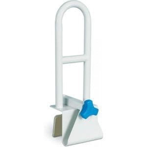 Drive AquaSense Steel Bath Safety Rail with blue knob for bathtub stability and home care support.