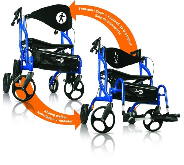 Drive, Hugo Navigator Side-Folding Rolling Walker & Transport Chair, 793-943 - Image 3