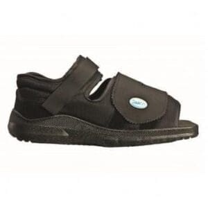 OTC Med-Surg Shoe 8699 with adjustable straps, thick sole; post-surgical mobility support.