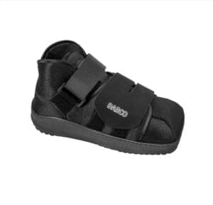 OTC 8706 All Purpose Boot, black, with Velcro straps; foot injury support for mobility aid.