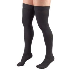 Truform 20-30 mmHg thigh high compression stockings for leg support and mobility aid.