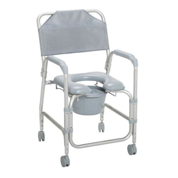 Drive, Aluminum Shower Chair and Commode with Casters, 11114KD-1