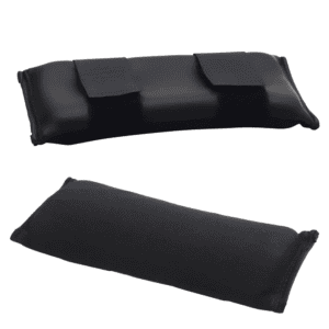 Black adjustable wrist or ankle weights with Velcro straps for home care mobility support.