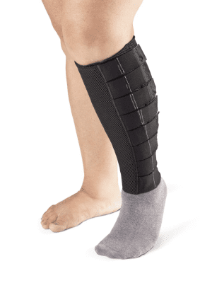 Sigvaris Coolflex Calf Wrap: adjustable compression wrap for leg support, used in home care.