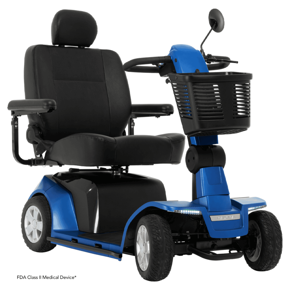 Blue Pride Maxima four-wheel mobility scooter for reliable, comfortable daily mobility support.
