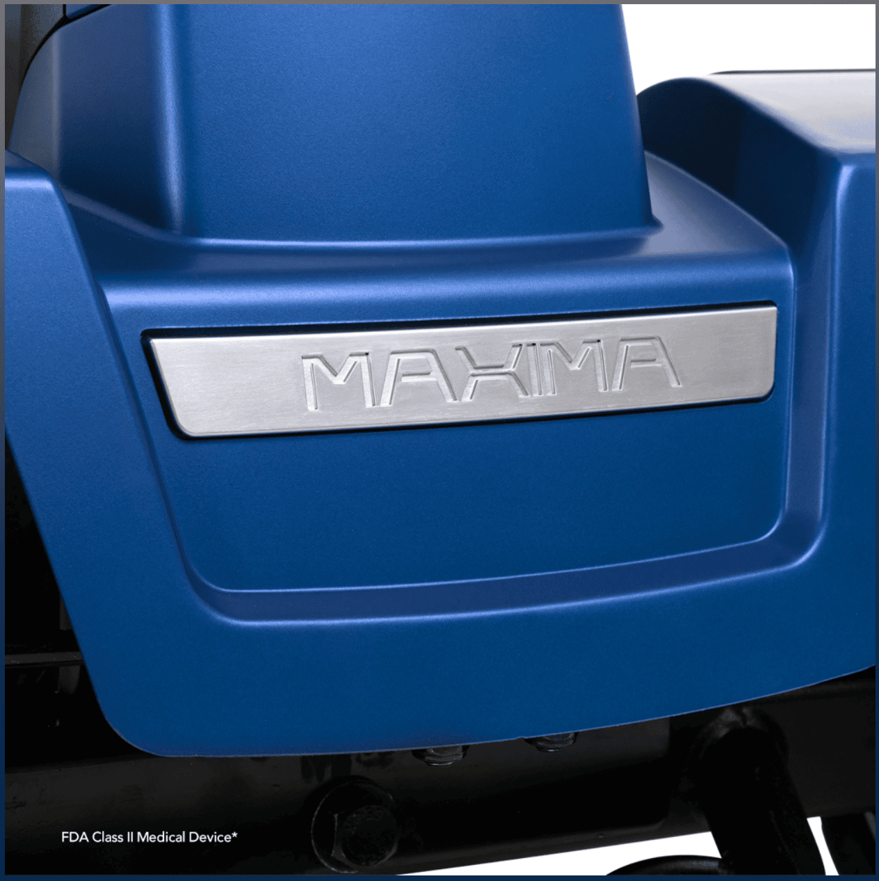 Blue Pride Maxima 3 and 4-wheel mobility scooter for medical home care support.