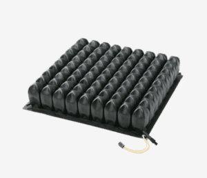 Permobil ROHO MID-PROFILE seat cushion with air cells for mobility pressure relief.