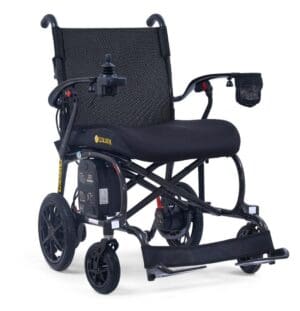 Golden Cricket LT Carbon Power Wheelchairโlightweight, joystick control, mobility support for home care.