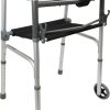 ProBasics, Two-Button Folding Walker with Wheels and Roll-Up Seat, WKAAW2BST - Image 5
