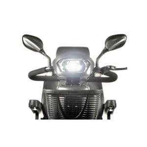Fortress S700 4-Wheel Scooter accessories: headlight, handlebars—mobility support for daily use.